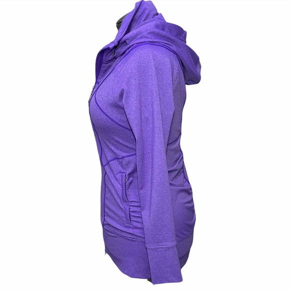Athleta Rishi Jacket Yoga Hoodie Size M Medium Purple 59006 Hoody Zip Front L/S - Picture 2 of 10